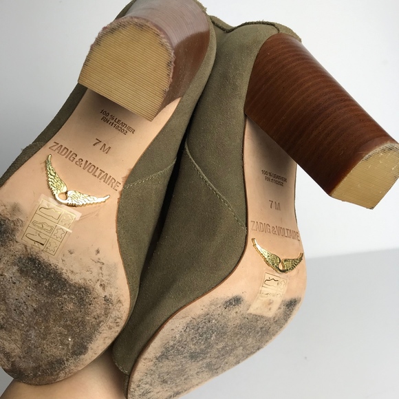 Zadig & Voltaire Peep Toe Suede Ankle Boots Sz 7 - Picture 7 of 7